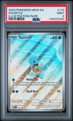 Pokemon Squirtle 170/165 Scarlet & Violet 151 Illustration Rare Holo PSA 9 - Image 1