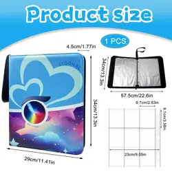 Card Binder 9 Pocket,900 Double Sided Pockets with 50 Removable Sleeves,Sturd... - Image 2