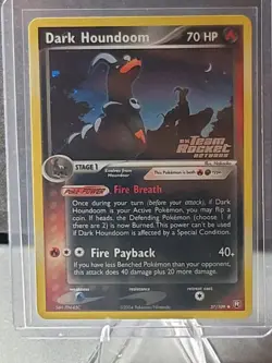 Pokemon Card Dark Houndoom 37/109 Team Rocket Returns Reverse Holo, LP - Image 1