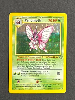 Venomoth 13/64 Holo Rare - Jungle Set 1999 - Vintage Pokemon TCG - MP - Image 1