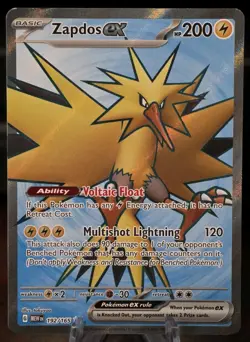 Zapdos Ex 192/165 Pokemon Scarlet & Violet 151 Ultra Rare Full Art - Image 1
