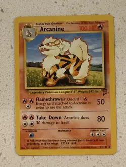 Pokemon TCG Arcanine Base Set 2, Unlimited Uncommon Card 33/130 - Image 2