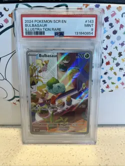 2024 Pokemon Stellar Crown Bulbasaur #143/142 PSA 9 Special Illustration Rare - Image 1