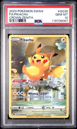 Graded PSA 10 Pikachu #GG30 Crown Zenith Galarian Gallery Full Art Pokemon TCG - Image 1