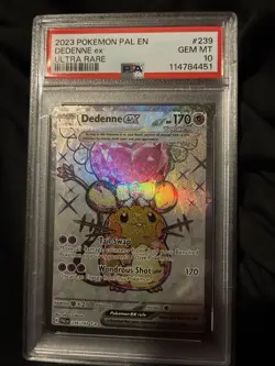 Pokemon Dedenne Ex TCG Ultra Rare Card Gem 10 Gem Mint 2023 Paldea Evolved #239 - Image 1