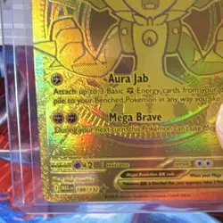 Pokemon Mega Lucario EX 188/132 Me01: Mega Evolution Holo Full Art Rare - Image 4