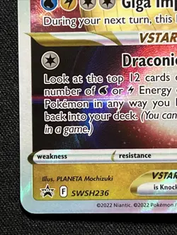 Pokemon Dragonite VSTAR SWSH236 BLACK STAR PROMO NM/M Perfect Centering - Image 2