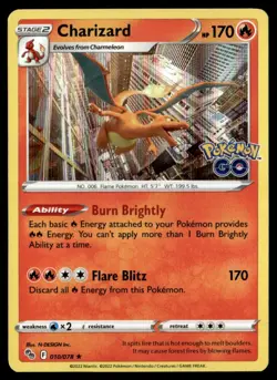 Charizard Holo Rare Holo Pokemon GO 010/078 NM Pokemon TCG - Image 1