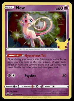 Mew Holo Rare Holo Celebrations 011/025 NM Pokemon TCG - Image 1