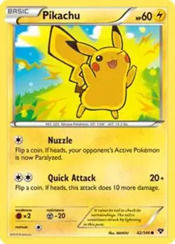 Pikachu 42/146 Pokemon TCG XY Base Set Common NM - Image 1
