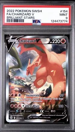 Charizard V 154/172 AA Alt Art Brilliant Stars SWSH9 Pokemon TCG PSA 9 - Image 1