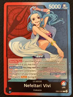 One Piece TCG Nefeltari Vivi EB03-001 Normal Leader Non Foil - Image 1