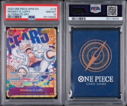 2023 ONE PIECE MONKEY D. LUFFY OP05 AWAKENING OF THE NEW ERA ALT ART #119 PSA 10 - Image 3
