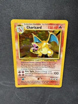 Pokemon Charizard 4/102 Base Set Holo Rare Card Vintage 1999 TCG - Image 3