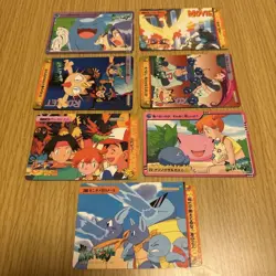 Lot of 7 Vintage Japanese CCG TCG Pokemon Carddass Anime Collection Card G56418 - Image 1
