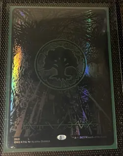 MTG Phyrexia Oil Slick Land Set: Swamp, Forest, Mountain, Plains, Island - Image 2