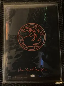 MTG Phyrexia Oil Slick Land Set: Swamp, Forest, Mountain, Plains, Island - Image 3