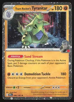 Team Rocket's Tyranitar 096/182 Cosmos Holo Destined Rivals Pokemon Near Mint - Image 1