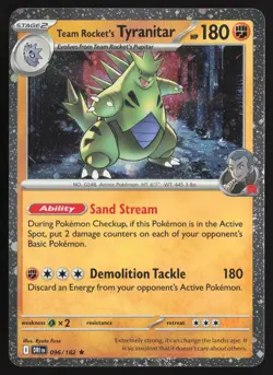 Team Rocket's Tyranitar 096/182 Cosmos Holo Destined Rivals Pokemon Near Mint - Image 1