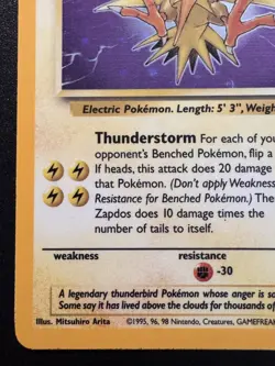 Zapdos 15/62 Fossil Pokemon Card Corrected Holo Foil Rare HP - Image 5