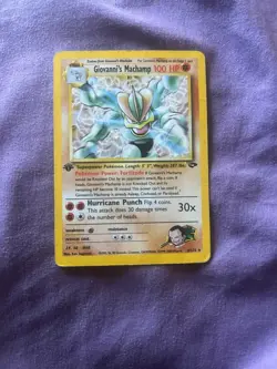 1999 Giovani's Machamp 1st Edition Gym Challenge Holo Pokemon Card 6/132 - Image 1