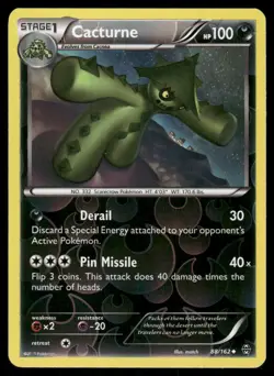 Pokemon Cards Cacturne 88/162 Reverse Holo BREAKthrough XY NM - Image 1