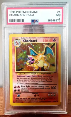 Pokemon Base Set Charizard Holo Near Mint PSA Grade 7 - Image 1