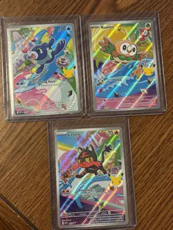 Pokemon 30th Anniversary First Partner Lot Popplio Rowlet Litten 043 044 045 - Image 1