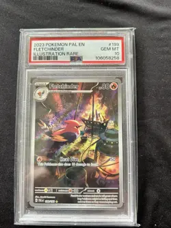 Pokemon Fletchinder 199/193 SV02 Paldea Evolved Illustration Rare Holo PSA 10 - Image 1