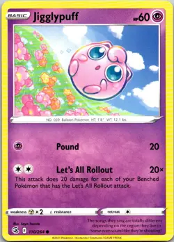Pokemon Jigglypuff Normal Common SWSH08: Fusion Strike 110/264 NM - Image 1