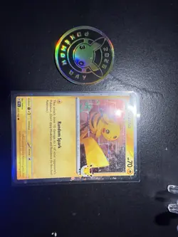 Pokemon Pikachu 051/162 Random Spark Stamped Card Pokemon Day 2026 Coin - Image 3