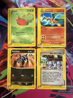 Expedition Base Set Mini Lot 4 Pokemon Cards Charizard 40/165 Regular MP-HP 2002 - Image 1