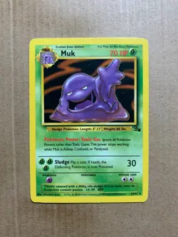 Muk 28/62 Fossil Set - Non-Holo Rare Pokemon Card - EXCELLENT - Image 1