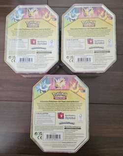 Pokemon Elemental Powers GX Tins JOLTEON FLAREON VAPOREON ( FULL SET ) - Image 2
