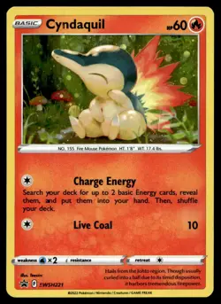 EX-NM SWSH: Sword & Shield Promo Cyndaquil - (Cosmos Holo) SWSH221 Pokemon TCG - Image 1