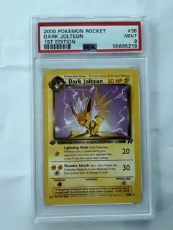 2000 POKEMON ROCKET 1ST EDITION #38 DARK JOLTEON PSA 9 - Image 1