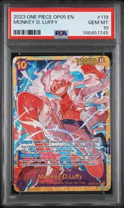 Monkey D. Luffy One Piece Op05-Awakening Of The New Era 119 NM PSA 10 - Image 1