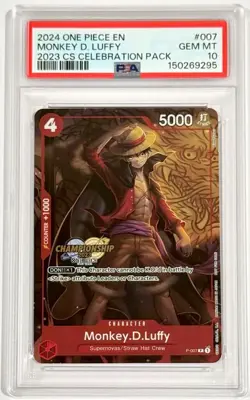 2022 One Piece Monkey D. Luffy P-007 2023 Championship CS PSA 10 English - Image 1