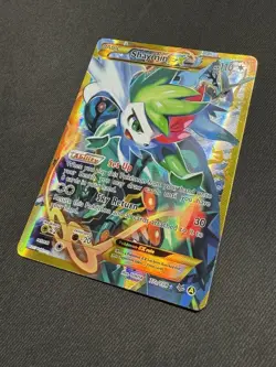 Shaymin EX 077A/108 Alternate Art Holo Ultra Rare Roaring Skies Pokemon Card LP - Image 2