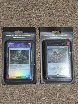 MTG Blister Pack w/ (3) Random 15-Card Booster Packs + Promo Card Lot of TWO NEW - Image 1