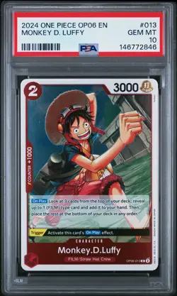 PSA 10 2024 One Piece Op06-Wings Of The Captain #013 Monkey D. Luffy GEM MT - Image 1