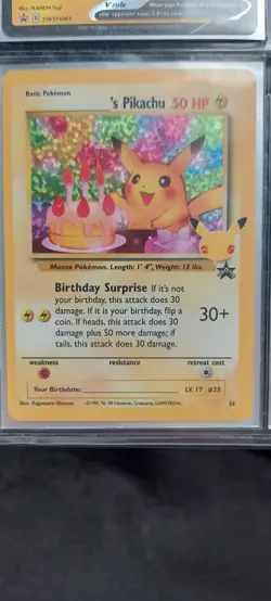 Pokemon Card- Celebrations PROMO Birthday Pikachu #25 - Image 1