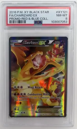 Charizard EX XY121 Black Star Promo Full Art Holo Pokemon Card PSA 8 NM-MT - Image 1