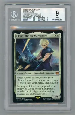MTG FOIL Cloud, Midgar Mercenary - Prerelease Promo Magic Card # 10 BGS 9 - Image 1