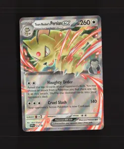 Team Rocket's Persian ex SVP 218 SV Black Star Promo Holo Pokemon Card NM - Image 1