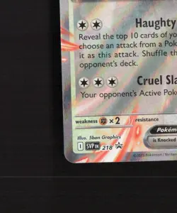 Team Rocket's Persian ex SVP 218 SV Black Star Promo Holo Pokemon Card NM - Image 5