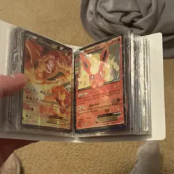 Pokemon TCG EX GX Card Lot Binder Holo Charizard Flareon Mew Solgaleo Victini - Image 1