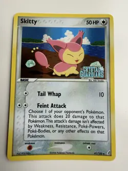 Pokemon Card - Skitty Crystal Guardians 41/100 Uncommon Reverse Holo Stamped - Image 1