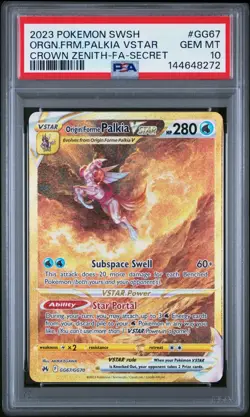 PSA 10 Origin Forme Palkia V Star #GG67 Crown Zenith Secret Rare Gold 2023 - Image 1