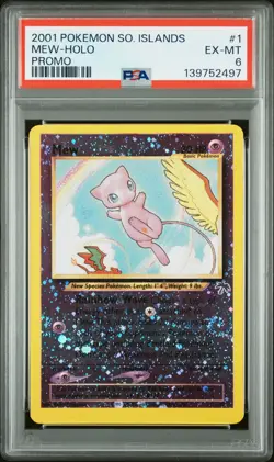 2001 POKEMON SOUTHERN ISLANDS PROMO #1 MEW-HOLO PSA 6 - Image 1